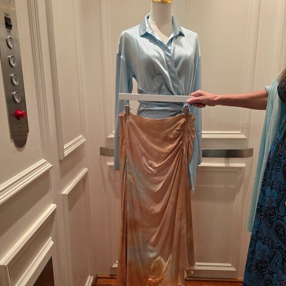Grace Dyed Ruched Midi-Skirt